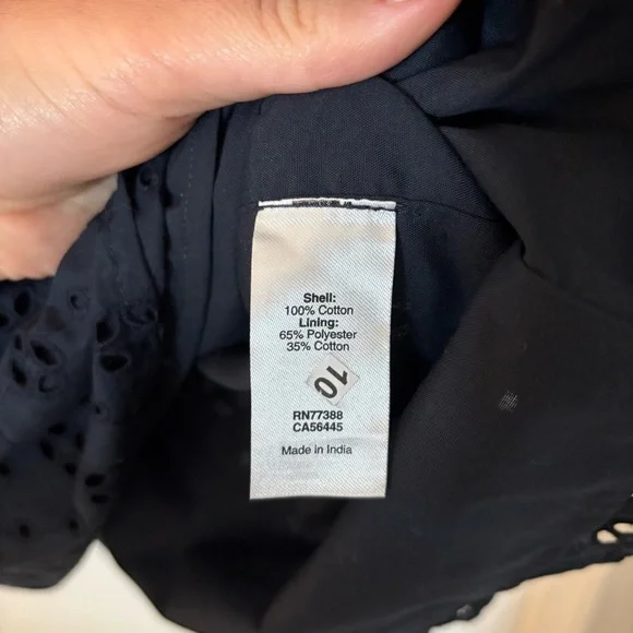 J. Crew Factory Navy Eyelet Tie Shoulder Cami Mini Dress S Preppy Summer Grad - Picture 6 of 10